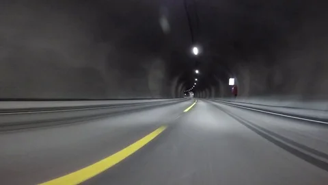 Car Going Into A Tunnel POV Video stock 85344080