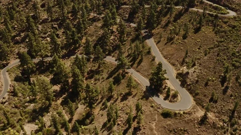 Car going up the winding road Stock Footage 106284477