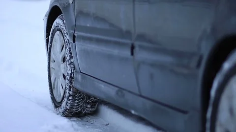 Car got stuck in the snow Stock Footage 70412318