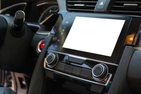 Car GPS Console Front Dashboard Mockup Blank Stock Photos