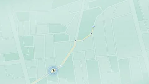 Car GPS Navigation Interface on Light Green Map Background. Vector illustration. Stock Illustration