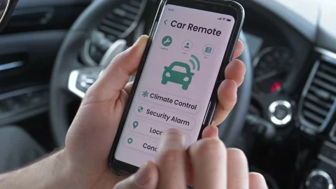 Car GPS Tracker App on a Smartphone Inside a Vehicle Stock Footage 132597540