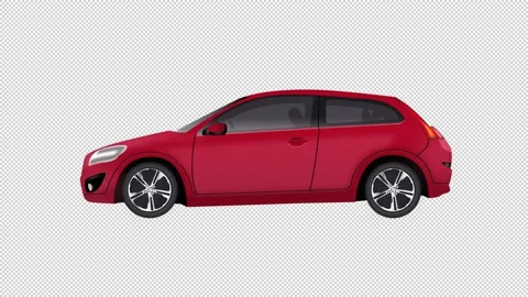 Car on a green background. Cute 2d Cartoon Car animation loop Stock Footage 284052626