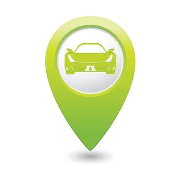 Car GREEN map pointer Stock Illustration