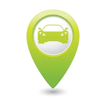Car GREEN map pointer Stock Illustration