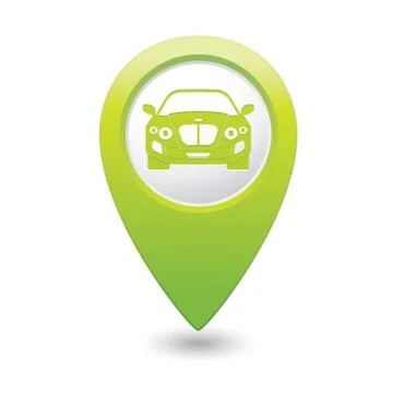 CAR GREEN map pointer Stock Illustration