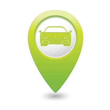 Car GREEN map pointer Stock Illustration