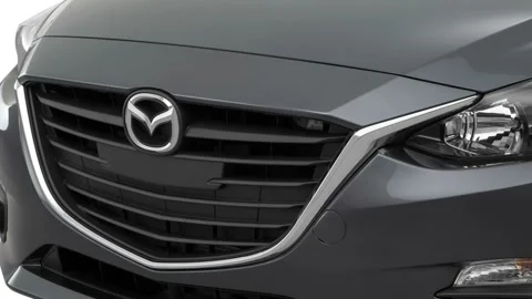 Car grille close up Meteor Gray Mica 2016 Mazda MAZDA3 i Grand Touring Stock Footage 159856316