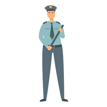 Car guard icon cartoon vector. Security man Stock Illustration