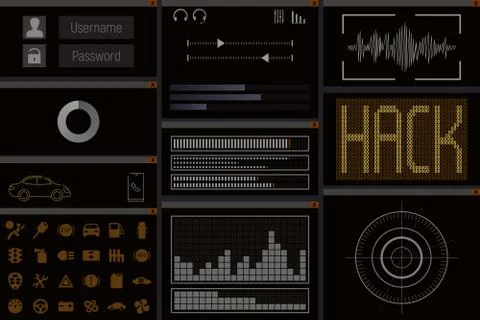 Car hack computer program. Stockillustratie