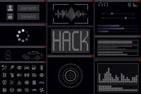 Car hack computer program. Stock Illustration