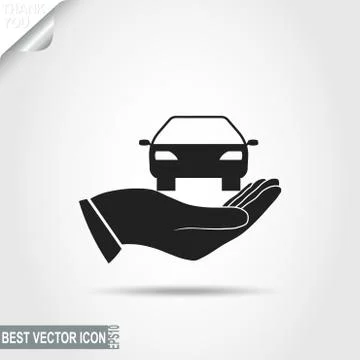 Car in Hand vector icon Stock Illustration