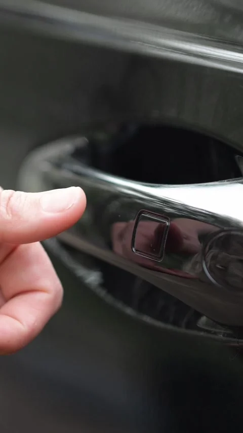 Car Handle Touch. Modern Vehicle Door Handle With Responsive Touch Sensor Stock Footage 335521868