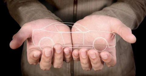 Car in hands Stock Photos