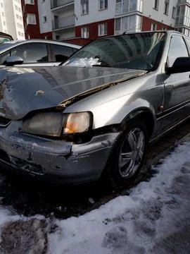 Car has dented damaged Stock Photos