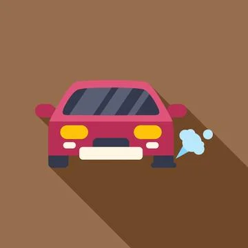 Car having flat tire due to puncture problem Stock Illustration