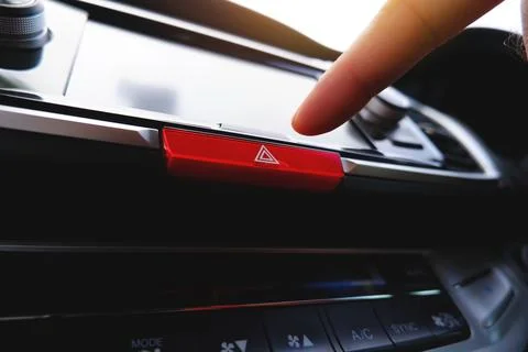 Car Hazard Light Activation Stock Photos