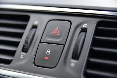 Car hazard lights switch Stock Photos