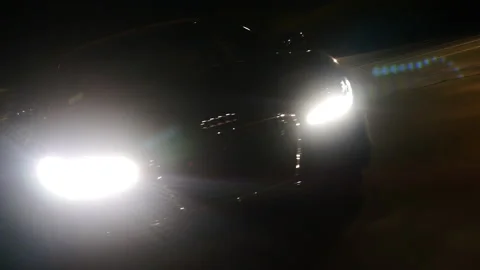 CAR HEAD LIGHTS Stock Footage 194573640