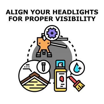 Car headlight alignment and maintenance vector concept Stock Illustration
