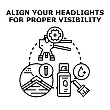 Car headlight alignment and maintenance vector concept Stock Illustration