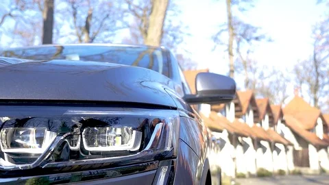 Car headlight and side mirror Stock Footage 85367923