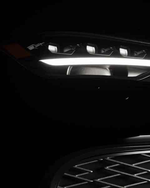  car headlight on a black background 库存影片 330550812