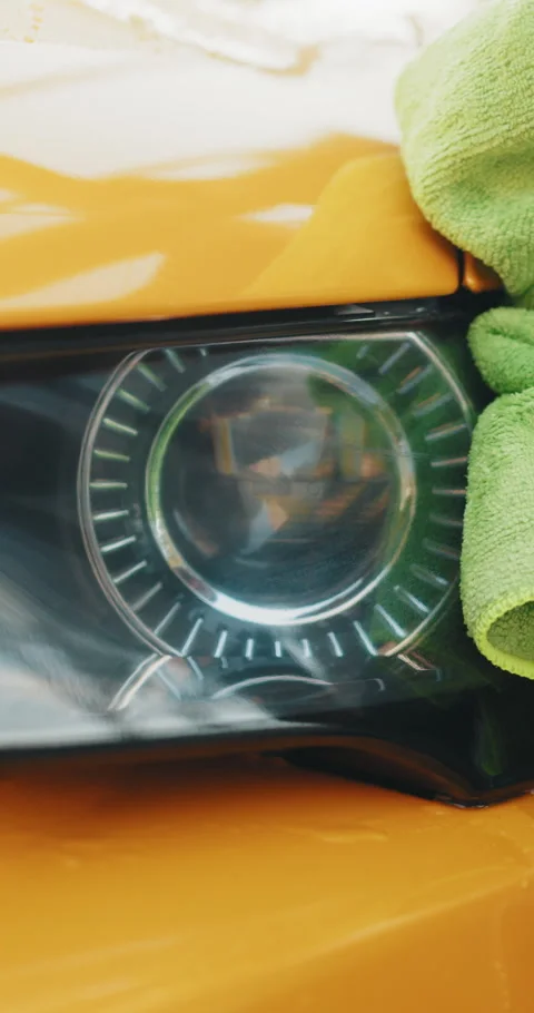 Car Headlight Cleaning Stock Footage 319347763