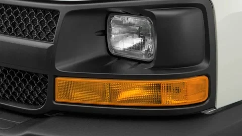 Car headlight close up Black 2017 Chevrolet Express 2500 Cargo WT Stock Footage 159905622