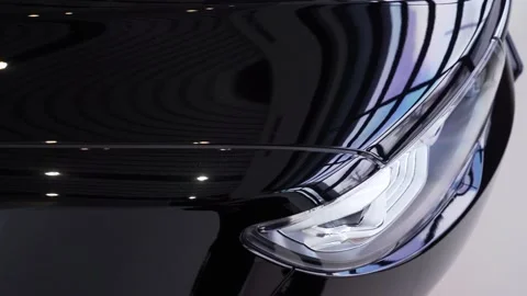 Car Headlight Close up. Car Front Led Light. Car Headlights Led Lamp. Stock Footage 156955137