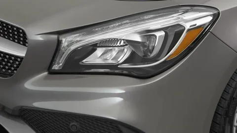 Car headlight close up Crimson Red Pearl 2017 Mercedes-Benz CLA-Class CLA250 Stock Footage 159919083