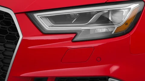 Car headlight close up Dark Granite Metallic 2018 Audi RS 3 2.5 TFSI Vídeos de archivo 159979759