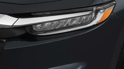 Car headlight close up Glacier White Metallic 2019 Honda Insight Touring Video stock 160019541
