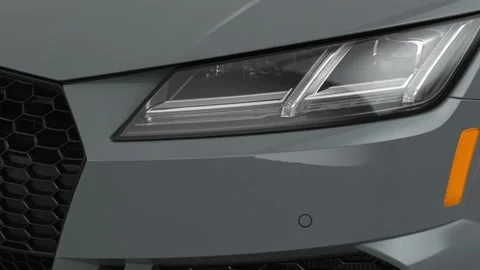 Car headlight close up Narvik Black 2019 Audi TT RS 2.5 TFSI Vídeos de archivo 160076248