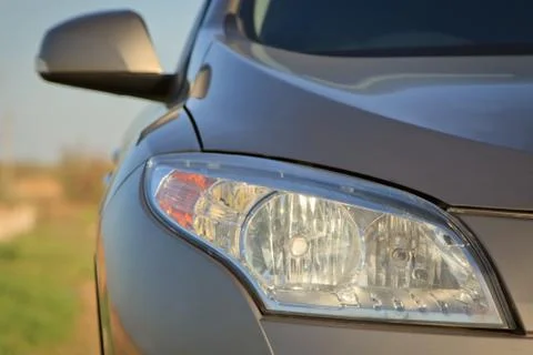 Car headlight close-up Stock Photos