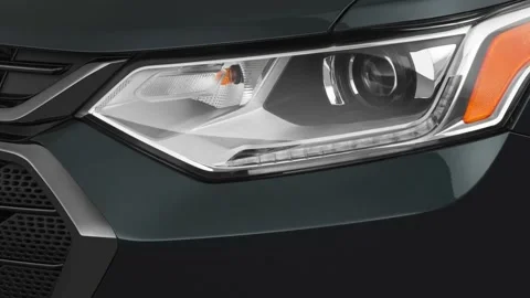 Car headlight close up Radiant Silver Metallic 2019 Chevrolet Traverse RS Vídeos de archivo 160074192