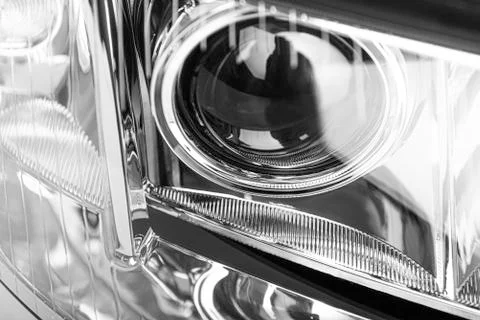Car headlight at close range. New car headlight Stock Photos
