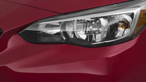 Car headlight close up Tornado Red 2020 Subaru Impreza 2.0i Sport Video stock 160087164