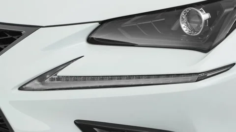 Car headlight close up Ultra White 2020 Lexus NX NX 300 F Sport Stock Footage 160083110