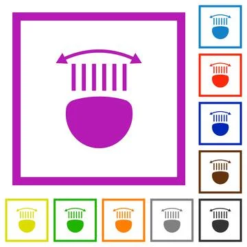 Car headlight control flat framed icons Illustrazione stock