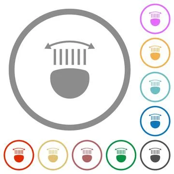 Car headlight control flat icons with outlines Illustrazione stock