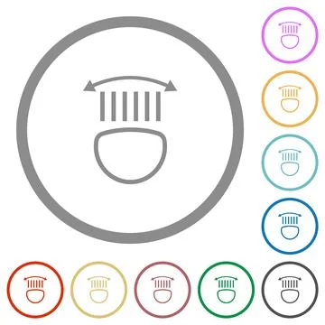 Car headlight control flat icons with outlines Stock Illustration