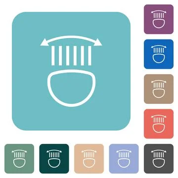 Car headlight control rounded square flat icons Stock Illustration