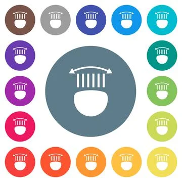 Car headlight control solid flat white icons on round color backgrounds 库存插图