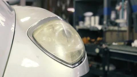 Car headlight detail Stock Footage 86238786