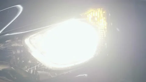 Car headlight Stock Footage 207874243