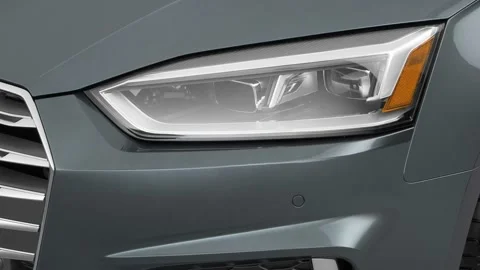 Car headlight Gray Pearl Effect 2018 Audi S5 Cabriolet Premium Plus 3.0 TFSI Stock Footage 159950682