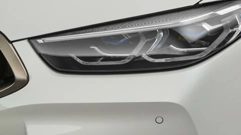 Car headlight Indus Silver Metallic 2020 BMW 8-series M850i xDrive Gran Coupe Stock Footage 160090330