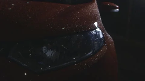 Car Headlight rain Stock Footage 43240220