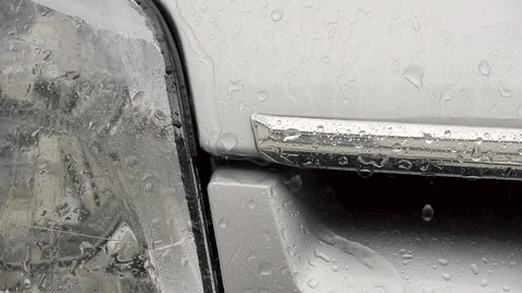 Car Headlight In The Rain Stock Footage 119415315